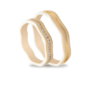 Βέρες Σετ Χρυσές Λουστράτες με Ζιργκόν MASCHIO FEMMINA TMF-92 - themelidisjewels